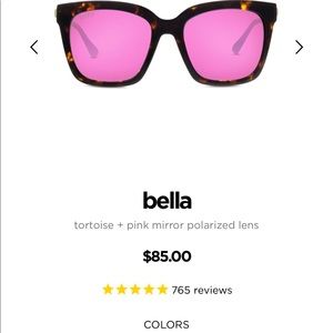 DIFF Bella tortoise/ pink mirrored sunglasses